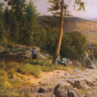 Wyant, a native of Ohio, painted Tennessee after his 1865 trip to Europe, where he had studied with the Norwegian artist Hans Fredrik Gude. The composition shows his transition from the precise, linear technique of the Hudson River School at midcentury to the freer style, inspired by the Barbizon landscape painters, that characterized his later work. The subject is unusual in that it was painted during the Civil War, at a time when Northern landscape artists avoided portraying the Southern states. While there is no record of the artist’s visiting Tennessee, he spent time in nearby Kentucky during his career.